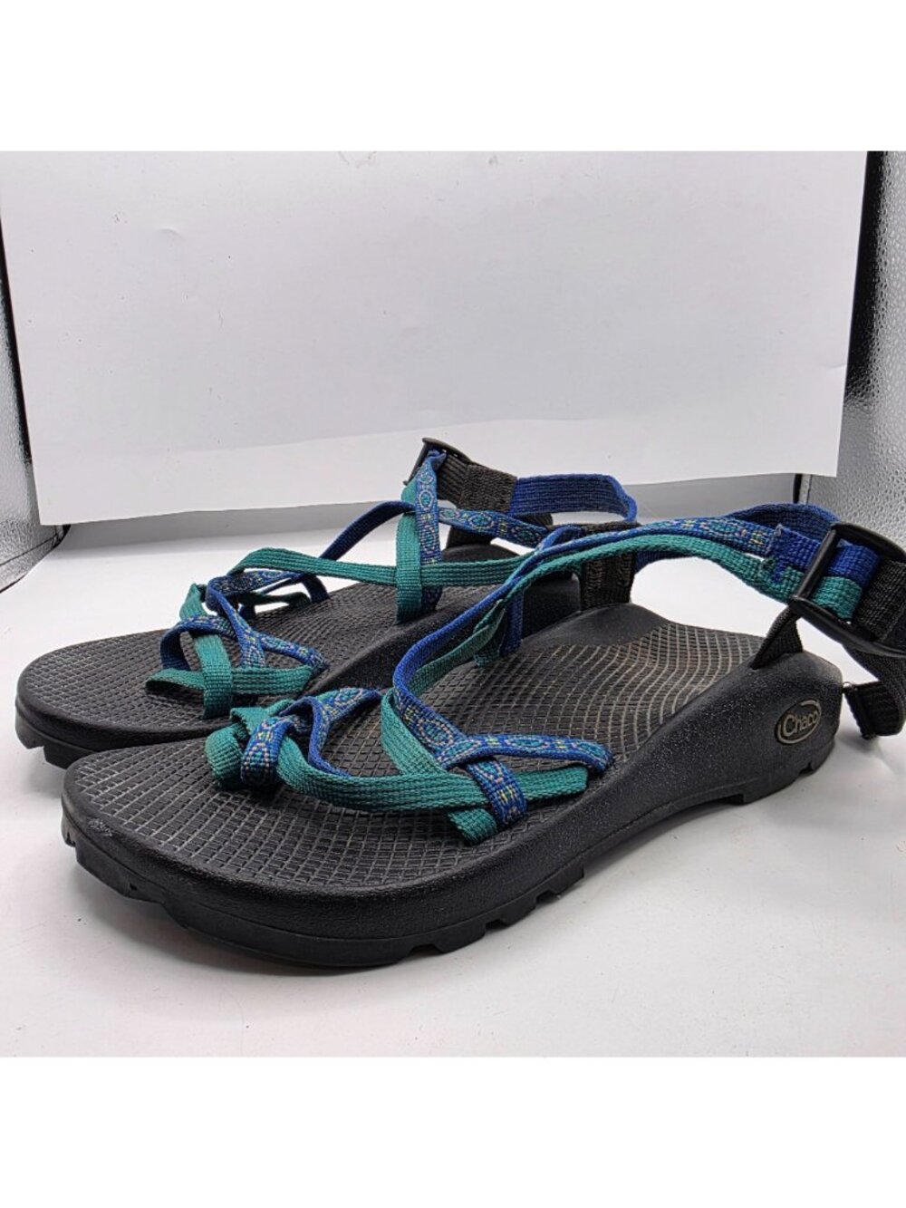 Chaco ZX2 Vibram Yampa Unaweep Womens Size 9 Black Blue Green Outdoor Sandals - Picture 4 of 13